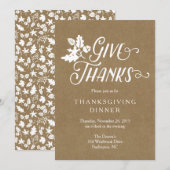 Geef Bedankt Thanksgiving Diner Uitnodiging (Voorkant / Achterkant)