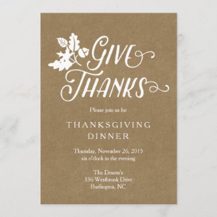 Geef Bedankt Thanksgiving Diner Uitnodiging