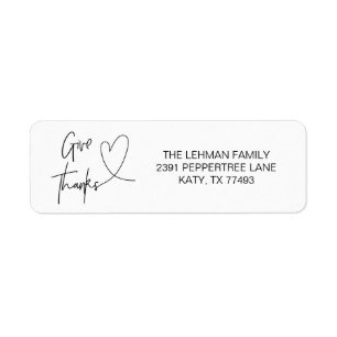 Geef Bedankt Thanksgiving-enveloplabels voor harts Etiket