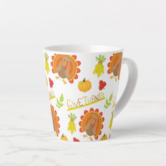 GEEF BEDANKT THANKSGIVING KALKOENEN & POMPOENEN LATTE MOK (Rechterhoek)