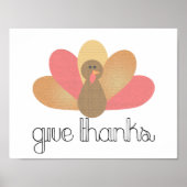 geef bedankt Thanksgiving kalkoenontwerp Poster (Voorkant)