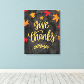 Geef Bedankt, Thanksgiving muurkunst Canvas Afdruk (Insitu (Houten vloer))