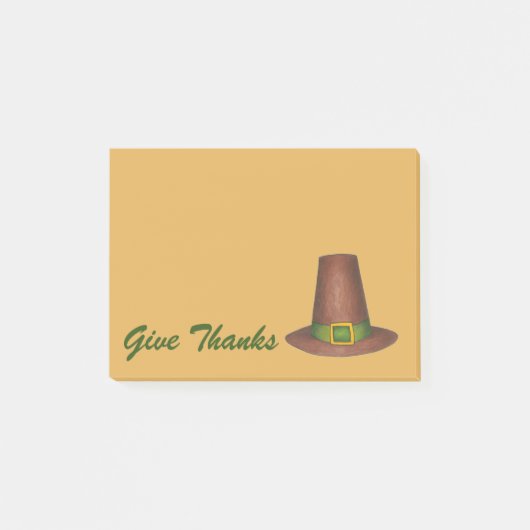 Geef Bedankt Thanksgiving Pilgrim Puritan Pet Gift Post-it® Notes (Voorkant)