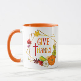 Geef Bedankt Thanksgiving Quote Herfst Herfst Pomp Mok