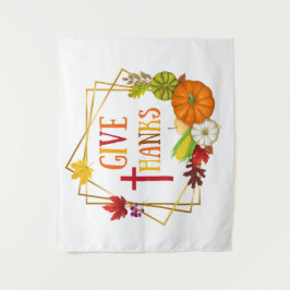 Geef Bedankt Thanksgiving Quote Herfst Herfst Pomp Wandkleed