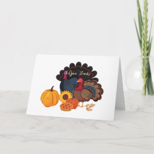 Geef Bedankt Thanksgiving Turkije en Pompoenen Kaart