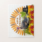 Geef Bedankt Thanksgiving Turkije, Pumpkins Holida Legpuzzel (Verticaal)