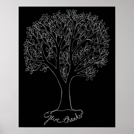 Geef Bedankt Tree Poster (Voorkant)