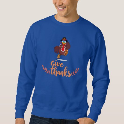 Geef Bedankt Turkije Graphic Thanksgiving Sweatshi Trui (Voorkant)