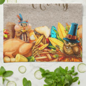 Geef Bedankt Turkije Herfst Herfst Thanksgiving Theedoek (Gevouwen)