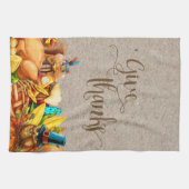 Geef Bedankt Turkije Herfst Herfst Thanksgiving Theedoek (Horizontaal)