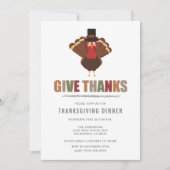 Geef Bedankt Turkije Thanksgiving Diner Uitnodigin Kaart (Voorkant)