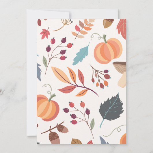 Geef Bedankt Turkije Thanksgiving Diner Uitnodigin Kaart (Achterkant)