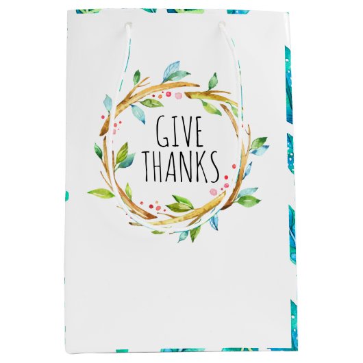 Geef bedankt typografie rustige adem medium cadeauzakje (Voorkant)