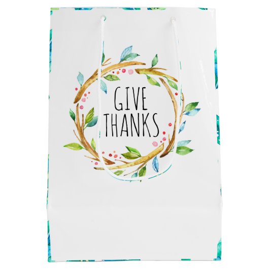 Geef bedankt typografie rustige adem medium cadeauzakje (Achterkant)