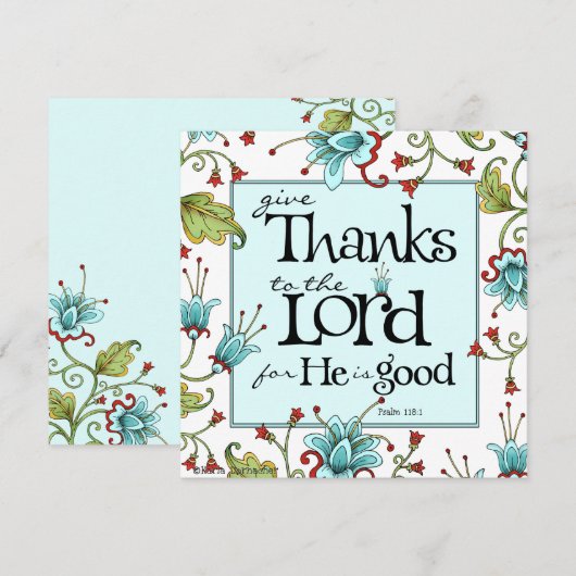 Geef Bedankt - Uitnodiging of Flat Card (Voorkant / Achterkant)