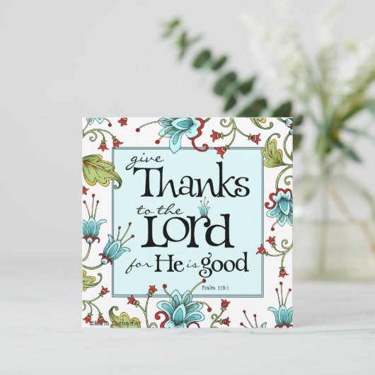 Geef Bedankt - Uitnodiging of Flat Card (Staand voorkant)