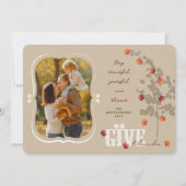 Geef Bedankt Vallende Bladeren Boom Thanksgiving F Feestdagenkaart (Voorkant)