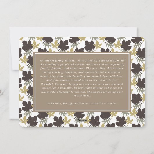 Geef Bedankt Vallende Bladeren Boom Thanksgiving F Feestdagenkaart (Achterkant)