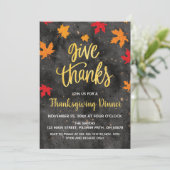 Geef Bedankt, vallende bladeren Thanksgiving Uitno Kaart (Staand voorkant)