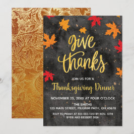 Geef Bedankt, vallende bladeren Thanksgiving Uitno Kaart