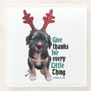 Geef bedankt voor elk klein ding glazen onderzetter