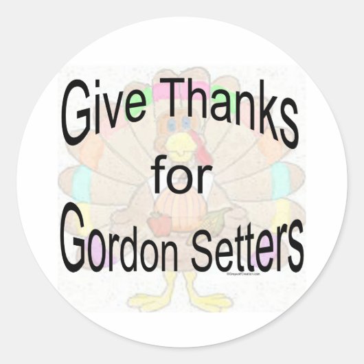 Geef Bedankt voor Gordon Setters Sticker (Voorkant)
