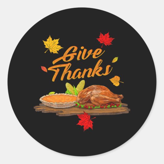 Geef Bedankt voor Vrouwen Thanksgiving Ronde Sticker (Voorkant)