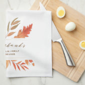 Geef Bedankt Waterverf Herfst Foliage Thanksgiving Theedoek (Quarter Fold)