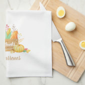 Geef Bedankt Waterverf Oogst Thanksgiving Theedoek (Quarter Fold)