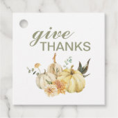 Geef Bedankt Waterverf Pumpkin Bedankjes Labels (Voorkant)