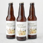 Geef Bedankt Waterverf Pumpkin Bier Etiket (Flessen)