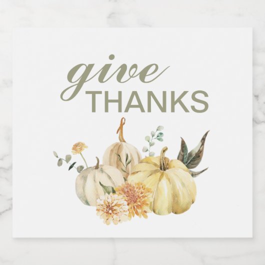 Geef Bedankt Waterverf Pumpkin Bier Etiket (Enkel label)