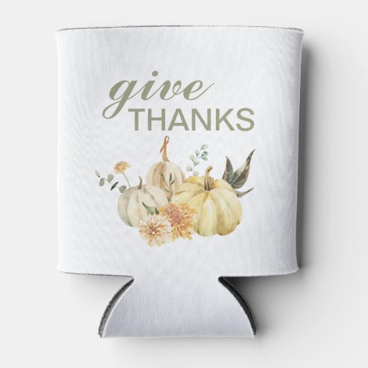 Geef Bedankt Waterverf Pumpkin Blikjeskoeler (Voorkant)