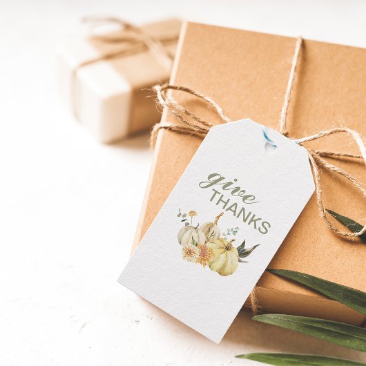 Geef Bedankt Waterverf Pumpkin Cadeaulabel