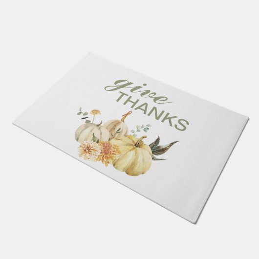 Geef Bedankt Waterverf Pumpkin Deurmat (Schuin)