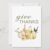 Geef Bedankt Waterverf Pumpkin Feestdagenkaart (Voorkant)