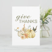 Geef Bedankt Waterverf Pumpkin Feestdagenkaart (Staand voorkant)