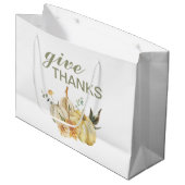 Geef Bedankt Waterverf Pumpkin Groot Cadeauzakje (Voorkant Gekanteld)
