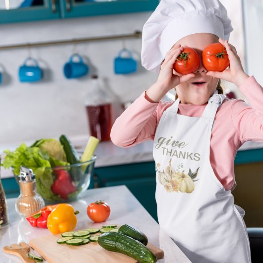 Geef Bedankt Waterverf Pumpkin Kinder Schort