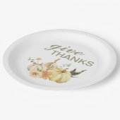 Geef Bedankt Waterverf Pumpkin Papieren Bordje (Gekanteld)