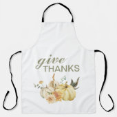 Geef Bedankt Waterverf Pumpkin Schort (Voorkant)