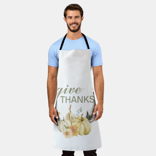 Geef Bedankt Waterverf Pumpkin Schort (Gedragen)