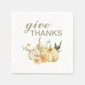 Geef Bedankt Waterverf Pumpkin Servet (Voorkant)
