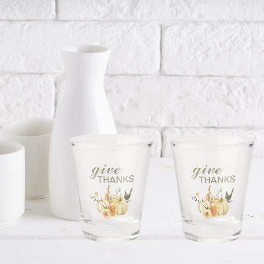 Geef Bedankt Waterverf Pumpkin Shot Glas