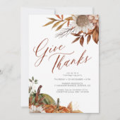 Geef bedankt waterverf Thanksgiving diner Kaart (Voorkant)