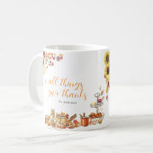 Geef Bedankt | Waterverf Thanksgiving Monogram Koffiemok (Voorkant links)