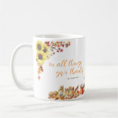 Geef Bedankt | Waterverf Thanksgiving Monogram Koffiemok (Links)