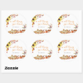 Geef Bedankt | Waterverf Thanksgiving Monogram Ronde Sticker (Vel)
