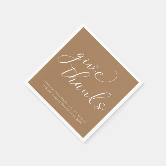 Geef Bedankt White Calligraphy Thanksgiving Dinner Servet (Hoek)